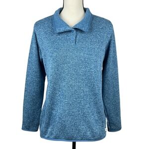 Eddie Bauer Women's Pullover Sweater Medium Fleece Radiator 2.0 Snap Mock Neck